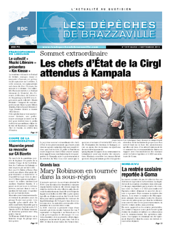 Les Dépêches de Brazzaville : Édition kinshasa du 03 septembre 2013