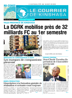 Les Dépêches de Brazzaville : Édition le courrier de kinshasa du 08 octobre 2020