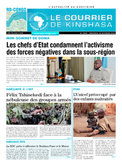 Les Dépêches de Brazzaville : Édition le courrier de kinshasa du 09 octobre 2020