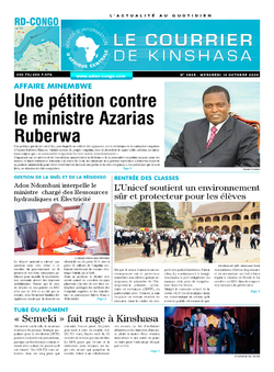 Les Dépêches de Brazzaville : Édition le courrier de kinshasa du 14 octobre 2020