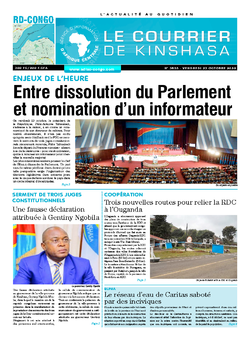 Les Dépêches de Brazzaville : Édition le courrier de kinshasa du 23 octobre 2020