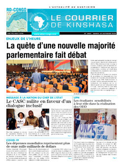 Les Dépêches de Brazzaville : Édition le courrier de kinshasa du 27 octobre 2020