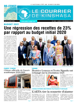 Les Dépêches de Brazzaville : Édition le courrier de kinshasa du 02 novembre 2020