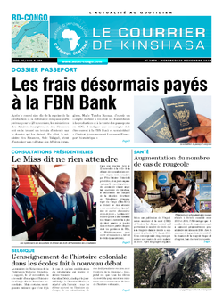 Les Dépêches de Brazzaville : Édition le courrier de kinshasa du 25 novembre 2020