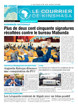 Les Dépêches de Brazzaville : Édition brazzaville du 03 décembre 2020