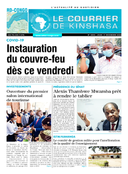 Les Dépêches de Brazzaville : Édition le courrier de kinshasa du 17 décembre 2020