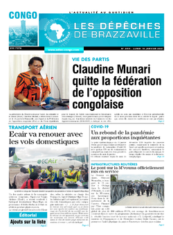 Les Dépêches de Brazzaville : Édition brazzaville du 18 janvier 2021