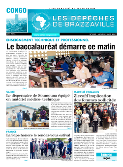 Les Dépêches de Brazzaville : Édition brazzaville du 29 juin 2021