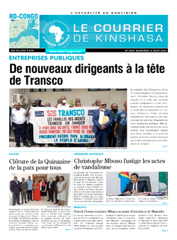 Les Dépêches de Brazzaville : Édition le courrier de kinshasa du 04 août 2021