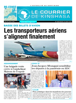 Les Dépêches de Brazzaville : Édition le courrier de kinshasa du 10 août 2021