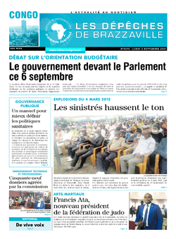Les Dépêches de Brazzaville : Édition brazzaville du 06 septembre 2021