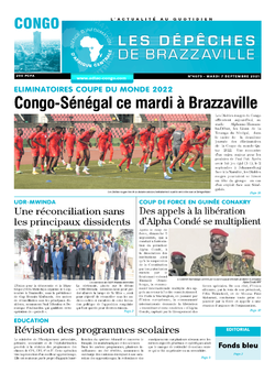 Les Dépêches de Brazzaville : Édition brazzaville du 07 septembre 2021