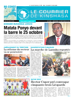 Les Dépêches de Brazzaville : Édition le courrier de kinshasa du 15 septembre 2021