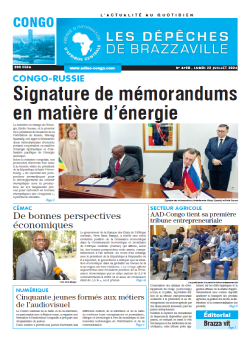 Les Dépêches de Brazzaville : Édition brazzaville du 22 juillet 2024